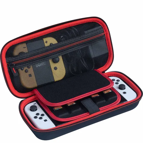Vista 2 de ButterFox Switch Carrying Case for Nintendo Switch OLED, Fits Charger, Joy Con Grip, 18 Games and Protective Case (BlackRed)