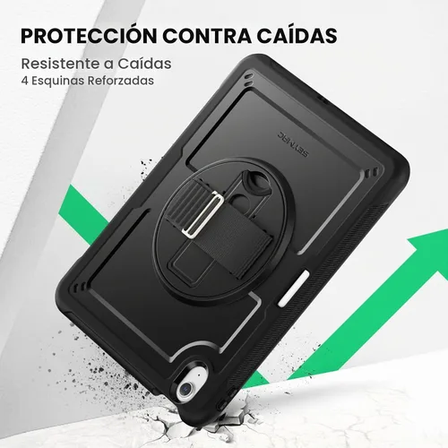 Vista 7 de SEYMAC - Funda para iPad Air de 11 pulgadas M4/M3/M2 (2026/2025/2024), color negro Full-Body Shockproof Protective, Built-in Screen Protector