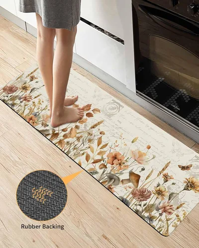 Vista 3 de Wildflower Bath Mat for Tub,Non Slip Bathroom Floor Runner Rug Quick Dry & Absorbent Diatomaceous Earth Shower Sink Bedroom Kitchen Washable