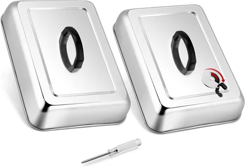 Vista 11 de HaSteeL Cubierta rectangular para untar queso, de acero inoxidable, tapa de tapa de vapor para queso, accesorios resistentes para parrilla