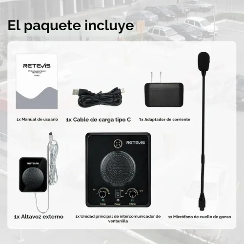 Vista 7 de Retevis Intercomunicador de ventana RT-9909,Sistema de intercomunicación