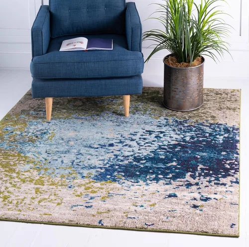 Vista 20 de Unique Loom Estrella Collection - Alfombra de área Vella (9' x 12' 2" Rectángulo Azul/Gris)
