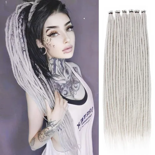 Vista 22 de Leeven Extensiones de Rastas Sintéticas de Doble Punta de 24 Pulgadas 30 Hebras Rastas Boho 613 Rubio 3 Estilos Mixtas Onduladas Rizadas DE Rastas
