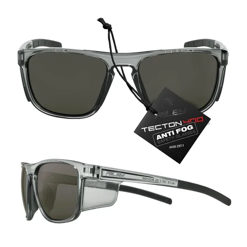 Vista 13 de Riley Navigator X - Gafas de seguridad antivaho, resistentes a los arañazos y a los impactos y bloqueo UV, marco completo ligero para el trabajo, al