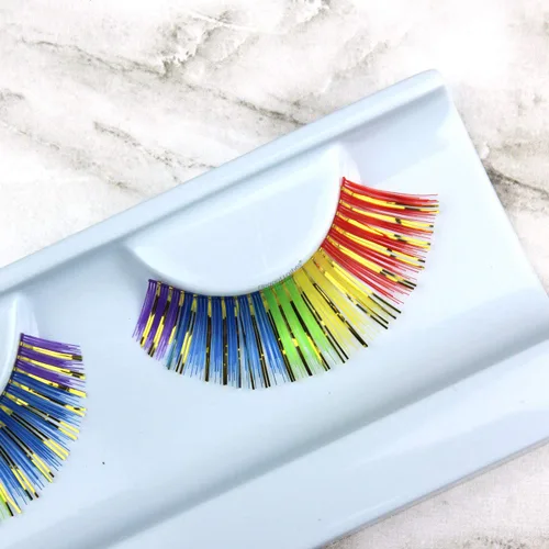 Vista 14 de Elegant Lashes QUEENIE Halloween Pride Rainbow colorido desfile pestañas postizas (negro)