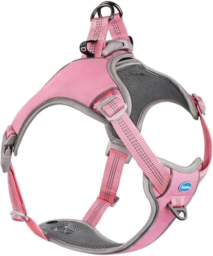 Vista 9 de ThinkPet Arnés sin tirones, a prueba de escape, chaleco reflectante para perro, ajustable, transpirable, arnés halter con clip trasero/frontal