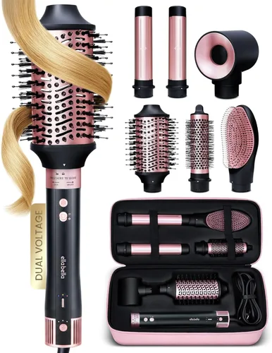Vista 9 de ELLA BELLA® Estilizador profesional de aire caliente 6 en 1 • Potente juego de secador de pelo y alisador • Estilo sin daños por calor • Secado