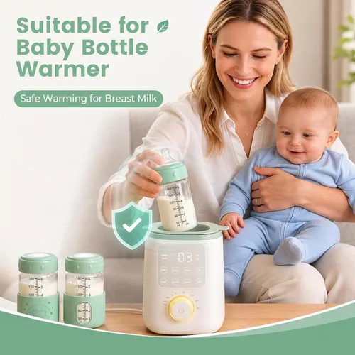 Vista 6 de Botellas de almacenamiento de leche materna de vidrio, botellas de repuesto con bomba Spectra, sin BPA, cuello ancho, botella de vidrio de Verde
