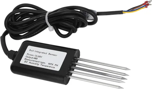 Vista 5 de Sensor de suelo, sonda de sensor integral de 5 pines, para suelo + NPK + temperatura y humedad + detección de conductividad, para varios suelos