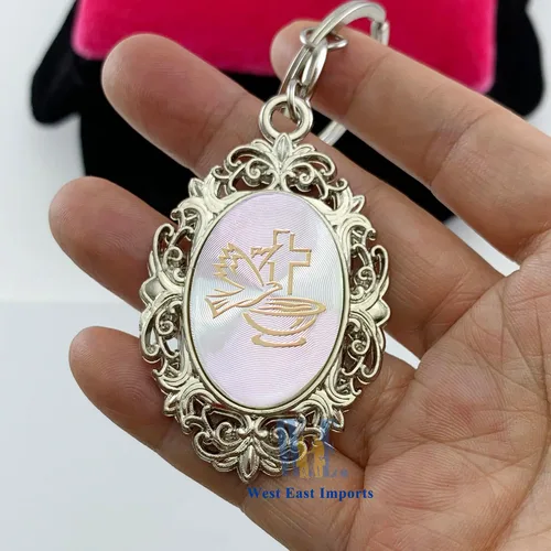 Vista 6 de Llavero de bautismo personalizado (12 piezas) – Llavero de metal grabado para bautizo/bautizo/primera comunión, regalo personalizado para invitados