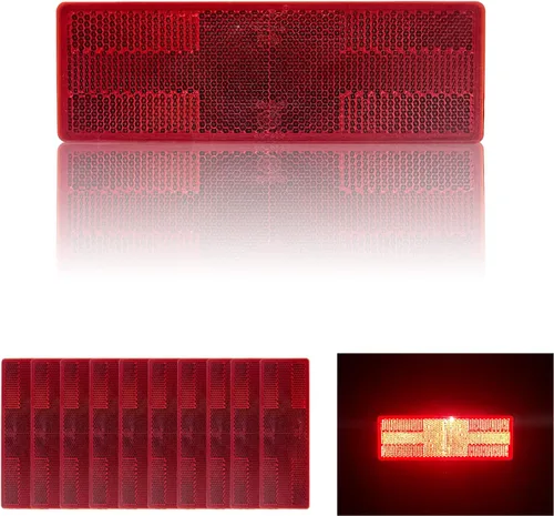 Vista 14 de Reflector - Rectángulo autoadhesivo de seguridad, impermeable, para entrada de buzón de remolque (modelo A/2 unidades, naranja)