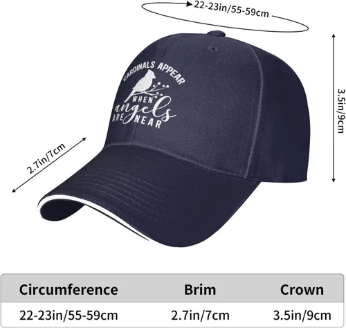 Vista 5 de Christmas Hat Cardinal Appear Whens Angel are Near Cap for Men Dad Hat Graphic Caps