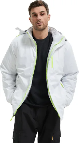 Vista 8 de Chaqueta de esquí para hombre, impermeable, resistente al viento, con capucha