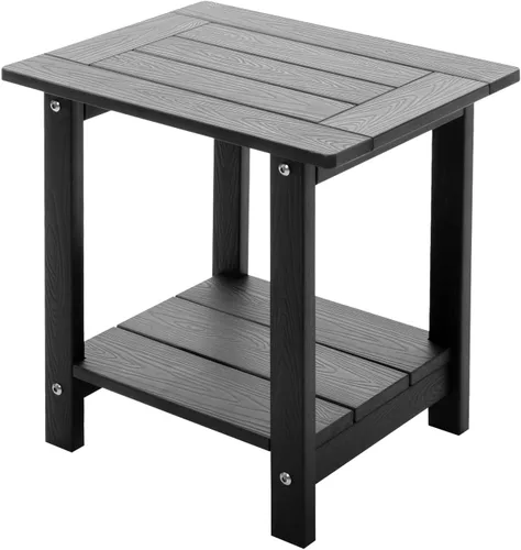 Vista 8 de Mesa auxiliar doble Adirondack Meluvici resistente a la intemperie, mesa de centro rectangular para exterior para silla Adirondack, Aruba