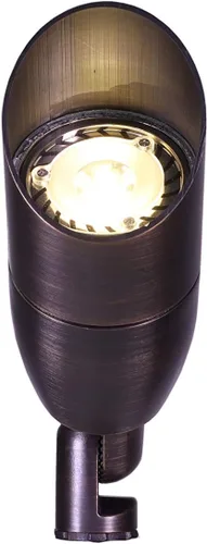 Vista 2 de BestPro Lighting - Luz de bala direccional de latón LED de 12 V, iluminación de paisaje de 3 W (BPL106BRZLED)