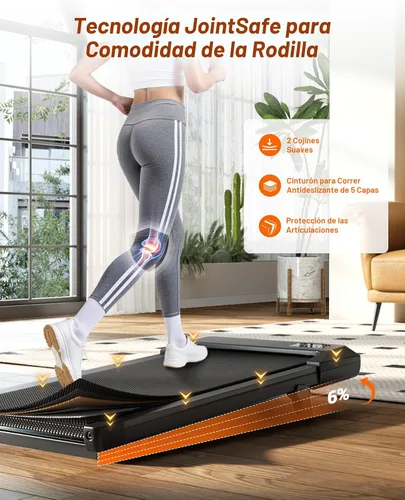 Vista 4 de Alfombra de Caminar, Alfombra Rodante con Inclinación Manual del 6%, Alfombra Rodante para Debajo del Escritorio para el Hogar y la Oficina