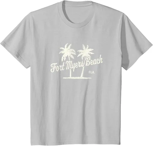 Vista 36 de Fort Myers Beach Florida Vintage 70s Palm Trees Graphic T-Shirt