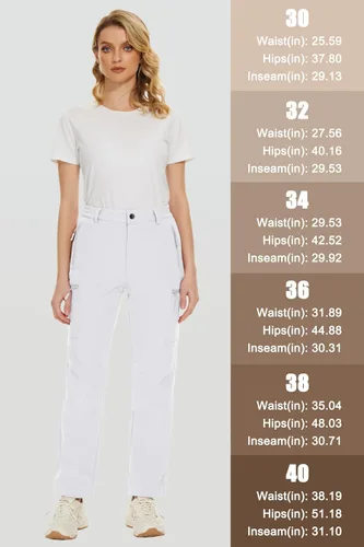 Vista 7 de MAGCOMSEN Pantalones de invierno impermeables con forro polar para mujer, para esquí, senderismo, pantalones de invierno softshell con aislamiento