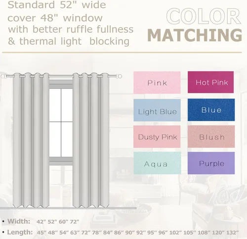 Vista 2 de KOUFALL Cortinas de Baño Aqua para Ventana, Juego de 2 Paneles Decoración Costera Cortinas Cortas Opacas para Ventana Pequeña de Cocina Puerta