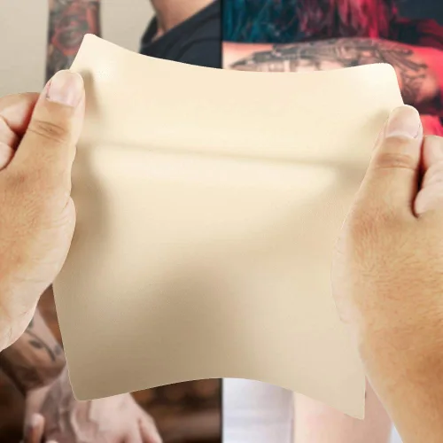 Vista 4 de Piel de práctica de tatuaje en blanco – Romlon 10 piezas de tatuaje de práctica de piel de 8 x 6 pulgadas de doble cara piel de tatuaje Microblading