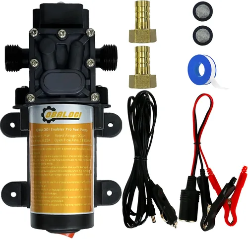 Vista 8 de Bomba eléctrica de transferencia de combustible de 12 V CC, transfiere hasta 110 galones de gasolina o diesel por hora, perfecta para automóviles