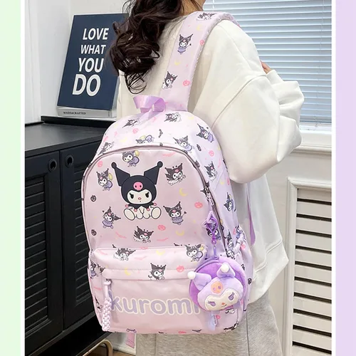 Vista 7 de Roffatide Anime Kuromi - Mochila casual con estampado de Kuromi, mochila para portátil, mochila para viajes, senderismo, mochila con cremallera