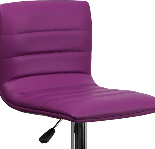 Vista 58 de Flash Funiture silla de bar ajustable con base cromada, Vinilo, Gris