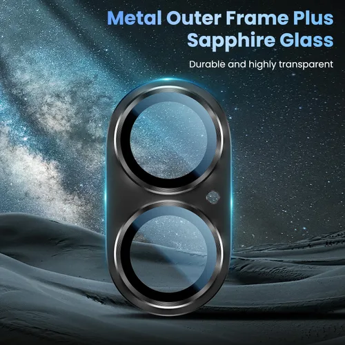 Vista 4 de Uyiton Compatible con iPhone 17 Protector de Lente de Cámara - [No es Fácil de Romper][Fuerte Adsorción][Compatible con Fundas] Protector de Cámara