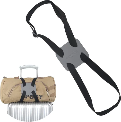 Vista 13 de Correas de equipaje, conector de equipaje, correas para maleta, cinturón de maleta ajustable resistente, accesorio de viaje para conectar su Negro