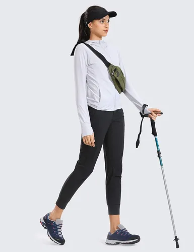 Vista 3 de CRZ YOGA Pantalones deportivos ligeros de cintura alta para mujer de 275 pulgadas pantalones casuales de senderismo para viajes y entrenamiento al