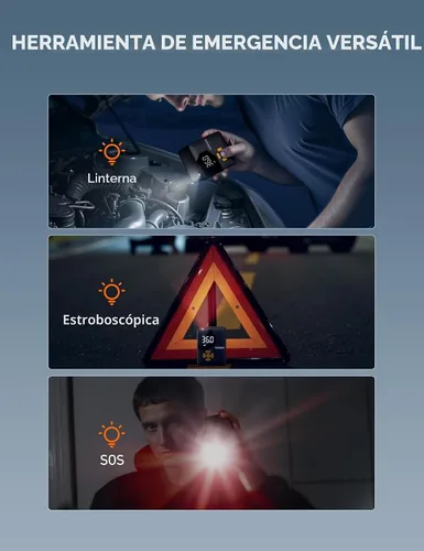 Vista 8 de AstroAI L7 Mini Inflador de Neumáticos Compresor de Aire Portátil, 150 PSI Bomba de Aire Inalámbrica para Neumáticos de Coche con Luces LED