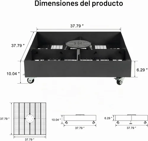 Vista 3 de PURPLE LEAF - Base de sombrilla para patio WK4500 con 4 ruedas bloqueables, capacidad de carga máxima de 1100 libras, base pesada de acero voladizo