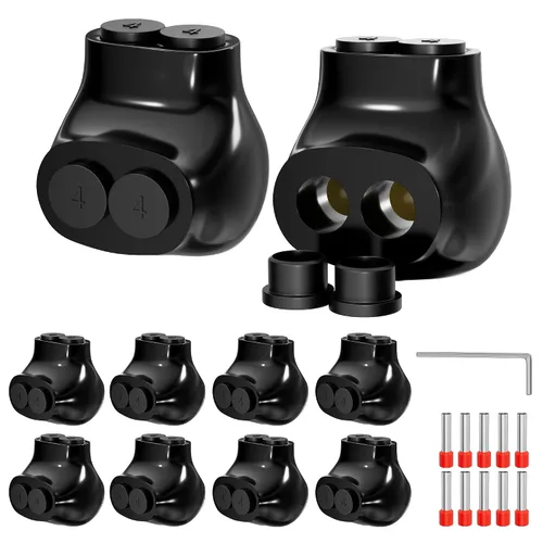 Vista 12 de Joinfworld Conector de Derivación Múltiple Aislado de 2 Puertos 1/0-14 AWG Conectores de Cable de Aluminio a Cobre Conectores de Cable Eléctrico