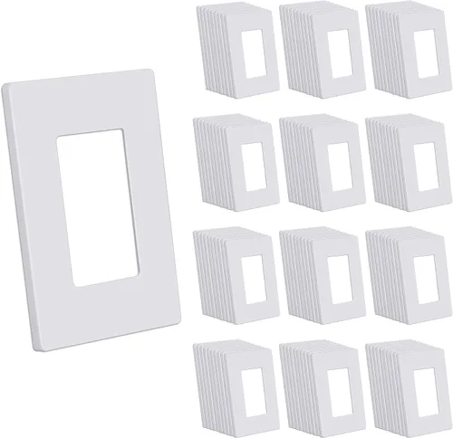 Vista 22 de CML Placa de Pared Decorativa Negra de 4 Posiciones Sin Tornillos, Paquete de 4 Placas de Interruptor de Luz y Cubierta Frontal para Receptáculo
