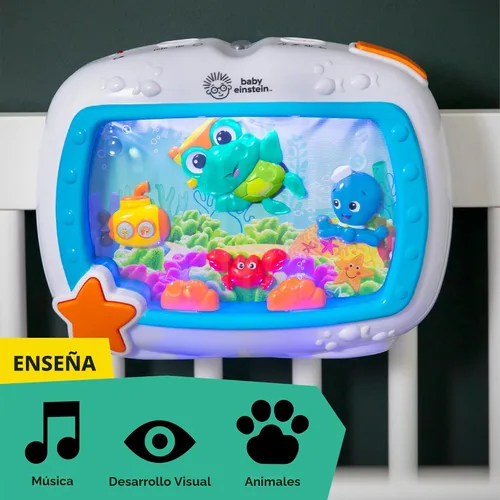 Vista 6 de Baby Einstein Sea Dreams - Calmante de juguete con control remoto, luces y melodías para recién nacidos y adultos
