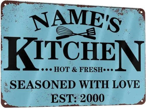 Vista 13 de Letreros de cocina personalizados con nombre personalizado, letrero de cocina condimentado con amor, letrero de cocina para decoración del hogar