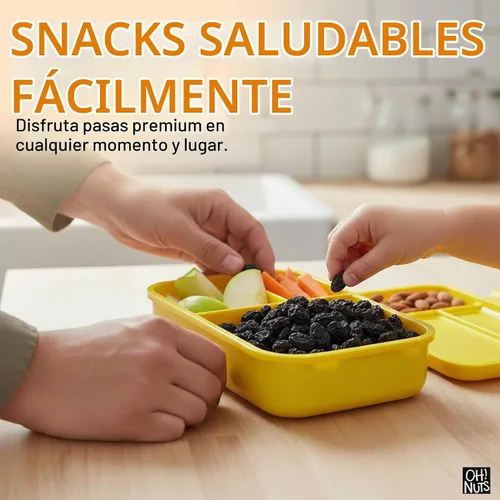 Vista 4 de Nueces jugosas pasas negras, frutas secas, sin azúcar añadido, bocadillos