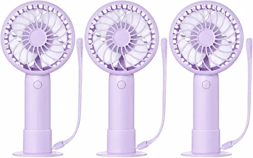 Vista 17 de Tujoe Mini ventilador de mano potente de 3 velocidades, ventilador personal pequeño portátil recargable con base USB para mujeres, maquillaje