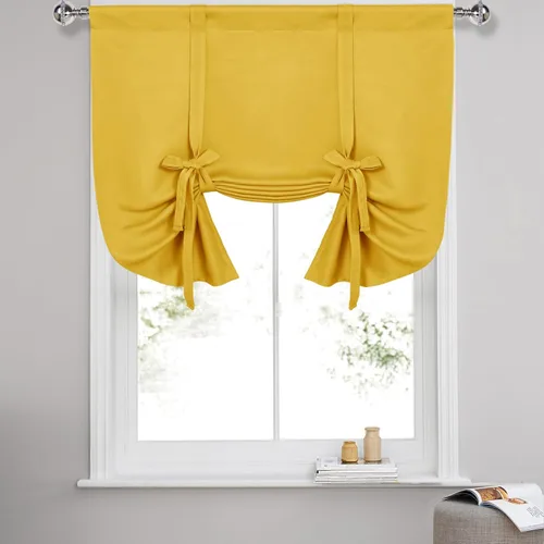 Vista 17 de DWCN Cortinas Opacas - Persiana Enrollable con Lazos para Ventana, Aislamiento Térmico, Oscurecimiento de Habitación, Cortinas con Bolsillo