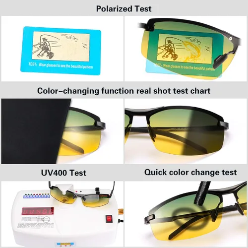 Vista 4 de YIMI Gafas de sol fotocrómicas polarizadas para hombre, para deportes al aire libre, conducción y ciclismo, antideslumbrante, UV400, gafas ligeras