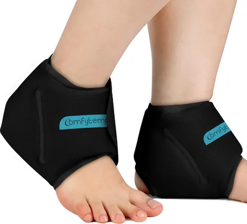 Vista 10 de Comfytemp Bolsa de hielo de tobillo para fascitis plantar, hinchazón, alivio del dolor de pies, paquetes de hielo de gel para lesiones Azul