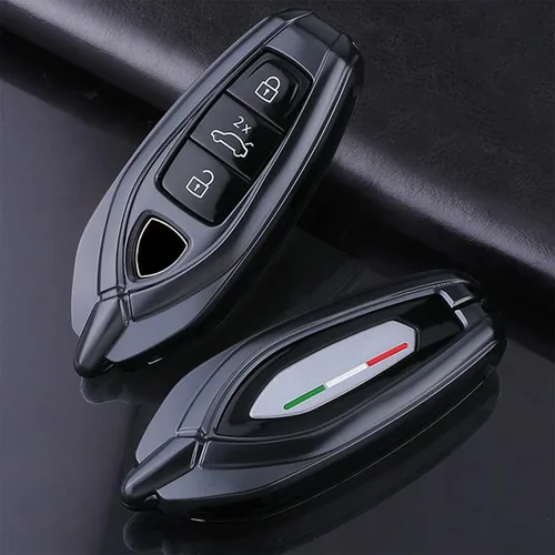 Vista 3 de Funda protectora de aleación de aluminio para llavero compatible con Lamborghini URUS 2021-2022 (negro)