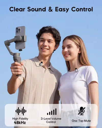 Vista 11 de ZealSound Mini micrófono inalámbrico Lavalier para iPhone, iPad, tabletas Android, PC (USB-C/Lightning), reducción de ruido/duración de la batería