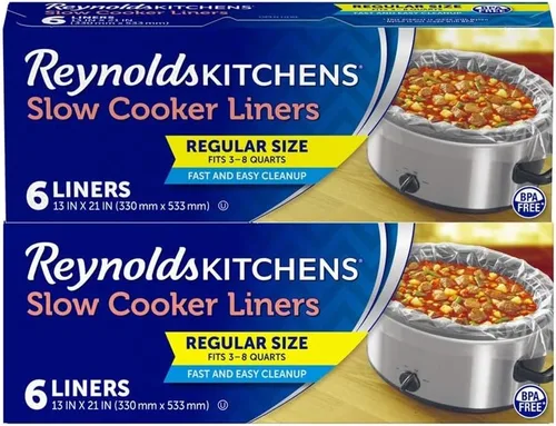 Vista 10 de Reynolds Kitchens - Forro para olla de cocción lenta, tamaño regular (se adapta a 2,8 a 7,6 l), 4 unidades (paquete de 12), total 48