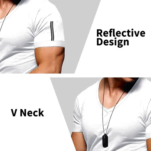 Vista 3 de Camiseta de manga corta para hombre, de hombre, estilo atlético, para entrenamiento, gimnasio, manga corta, ropa deportiva casual