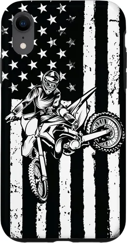 Vista 25 de Funda de motocross con bandera de Estados Unidos para iPhone 17