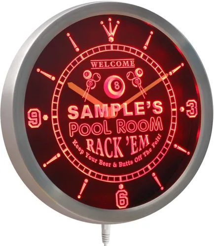 Vista 3 de ADVPRO ncpy-tm Pool Room Personalizado Tu Nombre Bar Pub Game Neon Sign LED Reloj de pared