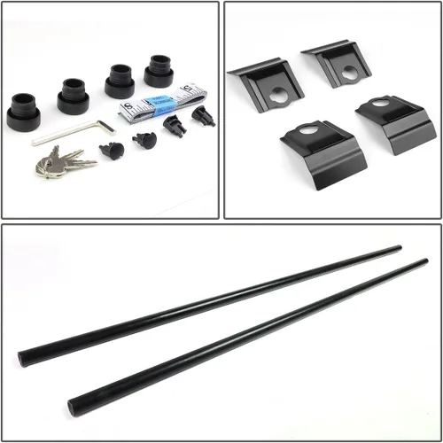 Vista 4 de Para Ford Focus 48" ajustable Equipaje de Carga Baca barras atornillado + Soportes de montaje + Cerraduras y llaves