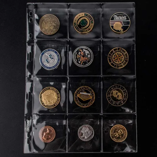 Vista 7 de 120 bolsillos de bolsillo para monedas, 2.480 x 2.638 in, colección de 12 bolsillos (2.480 in x 2.638 in cada bolsillo)