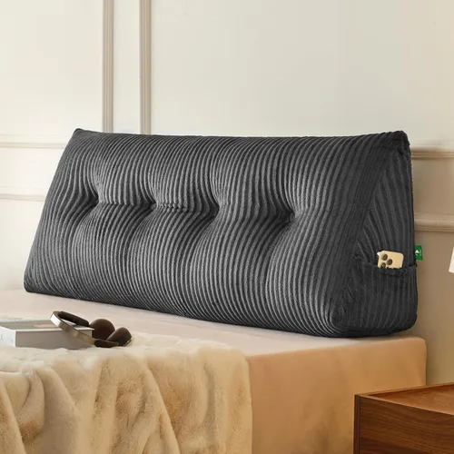 Vista 5 de Z-hom - Almohada grande para cabecero con un solo rollo, almohada de cuña para sentarse en la cama, cojín triangular de apoyo de respaldo para leer